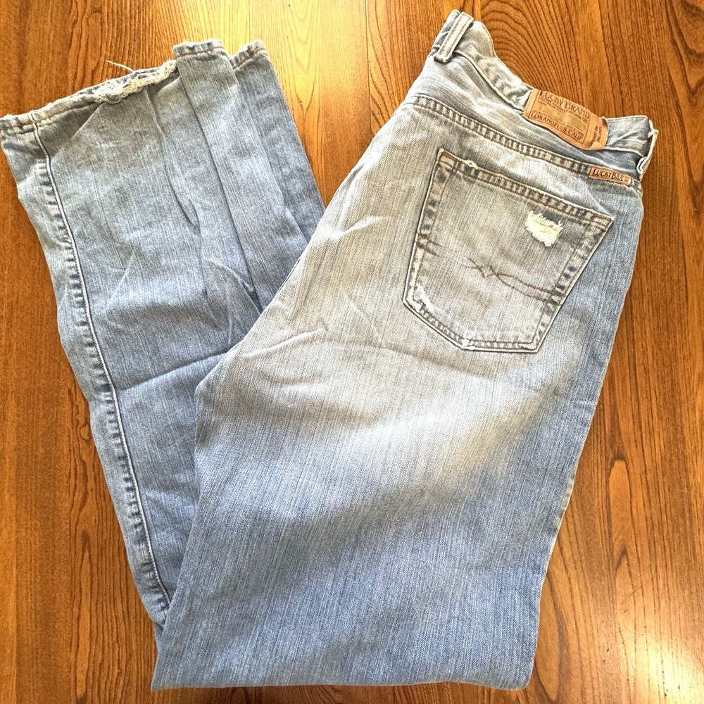 Lucky Brand Men's Vintage USA Made‎ Transit Block Distressed Jeans Size 38 Long